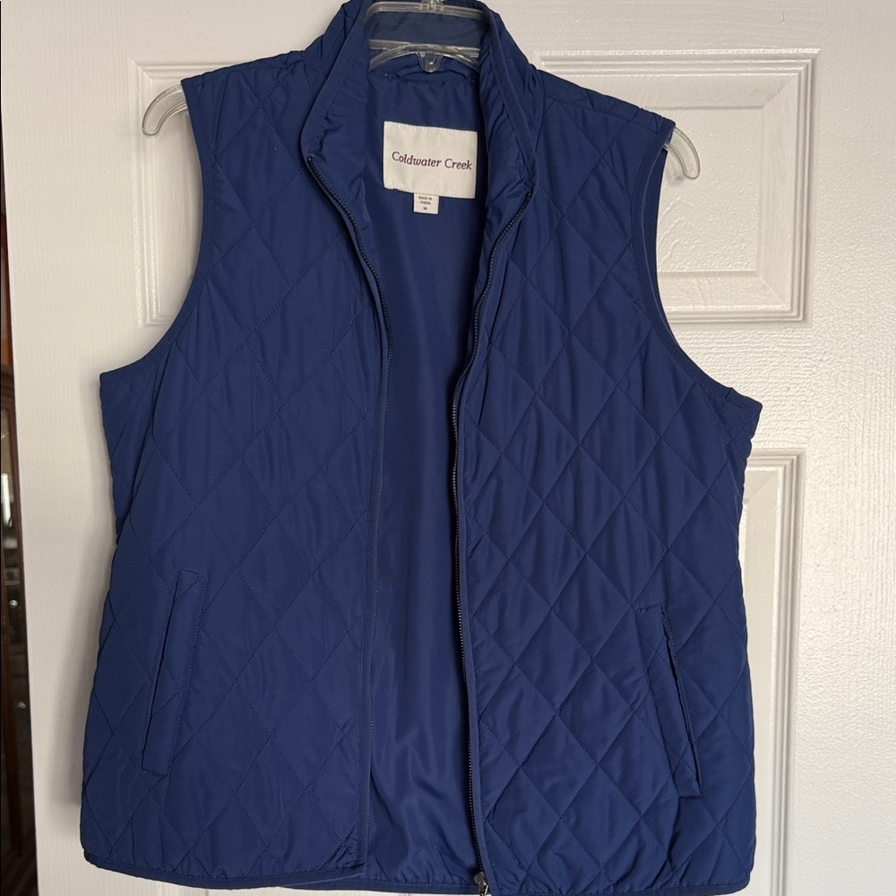 Coldwater Creek Quilted Royal Blue Vest